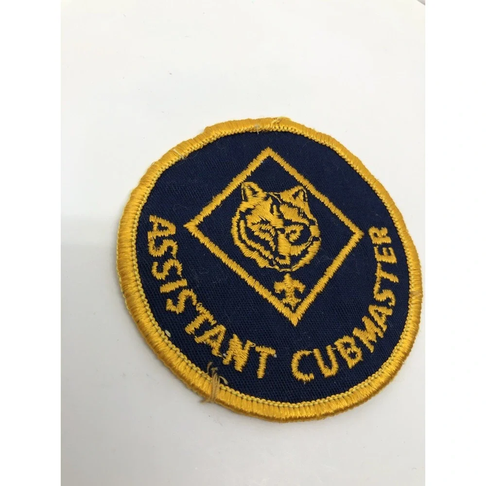 Cub Scout Assistant Cubmaster Patch Boy‎ Scouts Badge Leader Gold Bear Blue 3